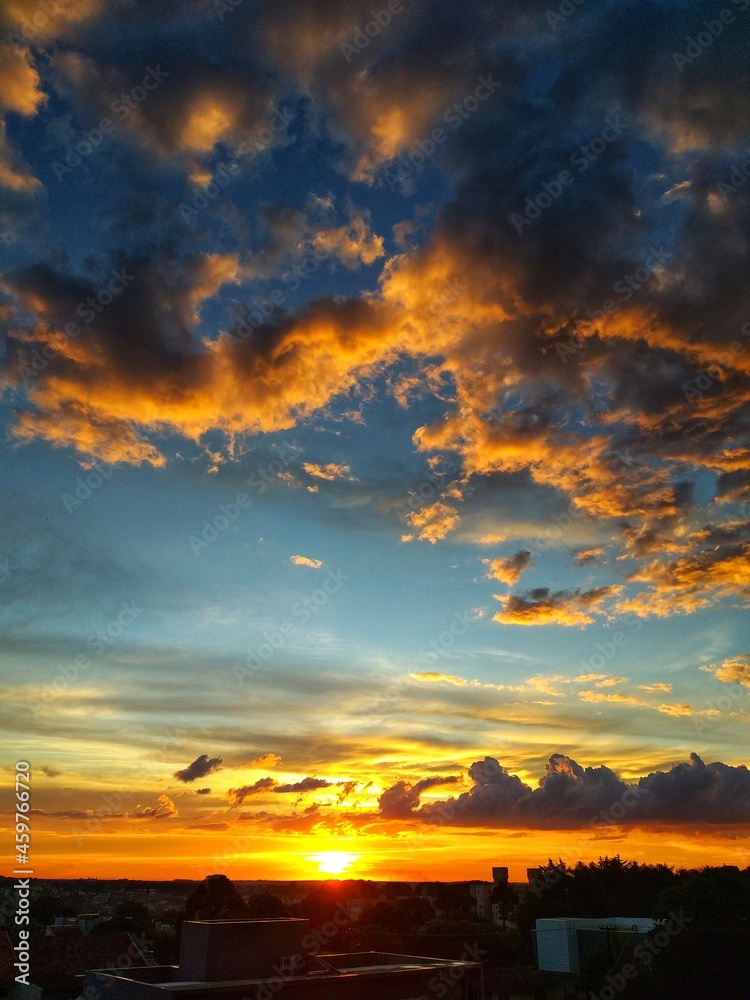 sunset over the river