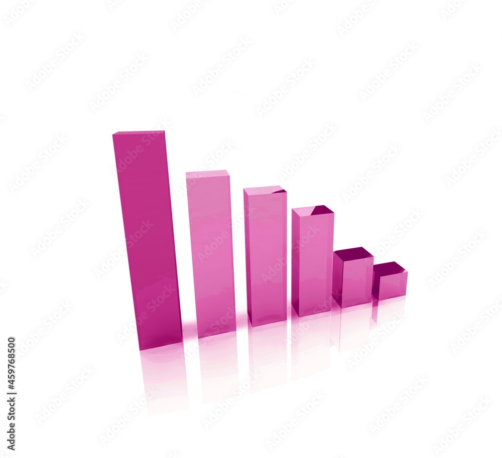 3d business graph on white background 3d business graph on white background