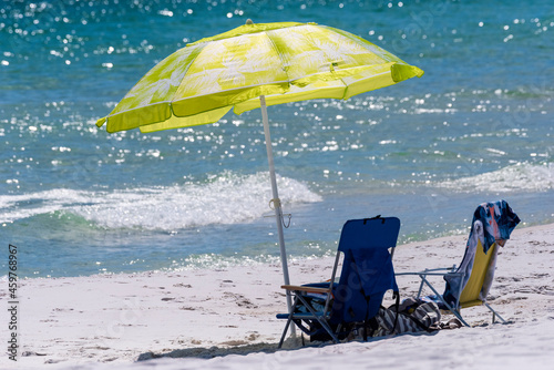 Beach Chairs and Umbrella on Gulf Islands National Seashore