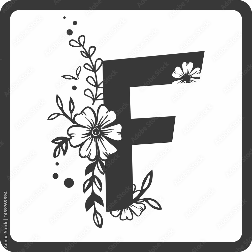 Floral Alphabet F SVG Design | Typography | Alphabet SVG Cut Files ...