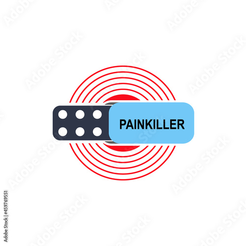 Painkiller Pills Icon, Tablets, Analgesic Medicine
