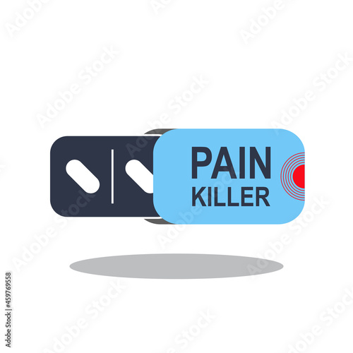 Painkiller Pills Icon, Tablets, Analgesic Medicine