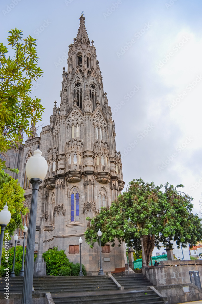 Las Palmas, Spain, 190921021: The Church of San Juan Bautista or Arucas Church, is a catholic temple located on the old town of Arucas, in Gran Canaria, Canary Islands