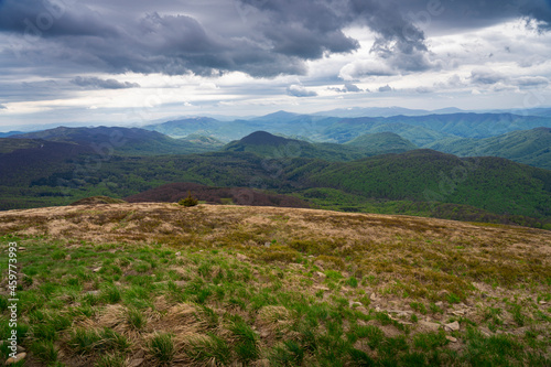 Fototapeta Naklejka Na Ścianę i Meble -  hiking trail to Tarnica, Bieszczady mountains Poland. 