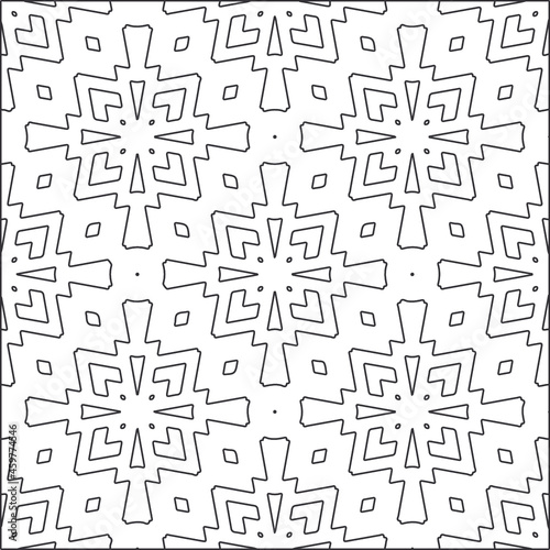  Vector pattern with symmetrical elements . Repeating geometric tiles from striped elements.