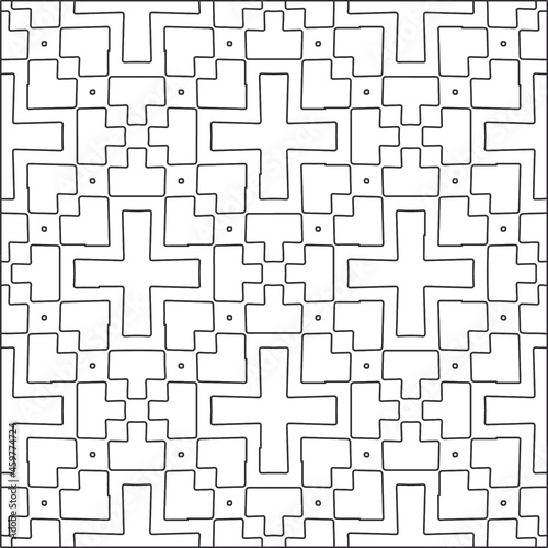  Vector pattern with symmetrical elements . Repeating geometric tiles from striped elements.