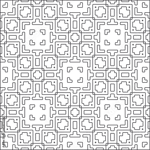  Vector pattern with symmetrical elements . Repeating geometric tiles from striped elements.