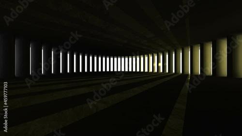 Abstract architecture design. Interior concept with sunlight. Minimal modern background or modern hall wallpaper with sunlight. Footage video
