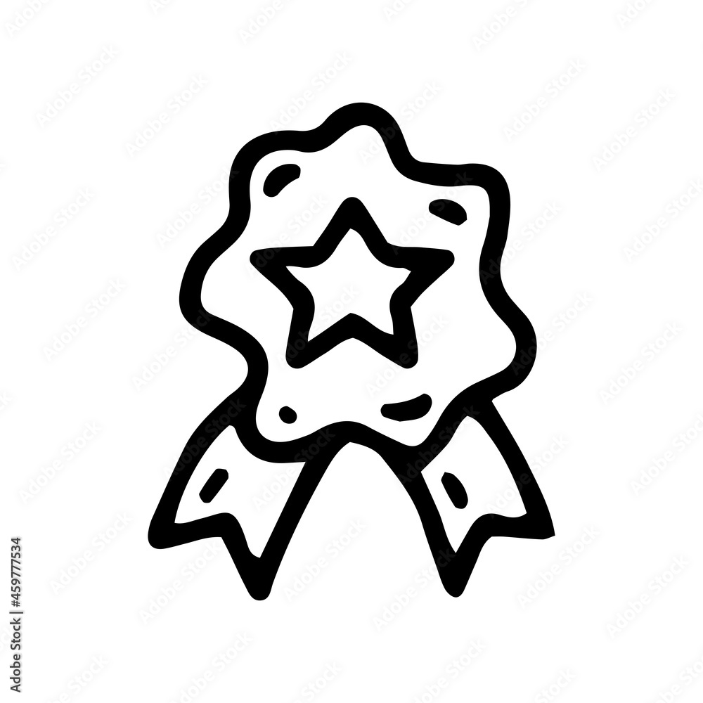 badge line vector doodle simple icon design
