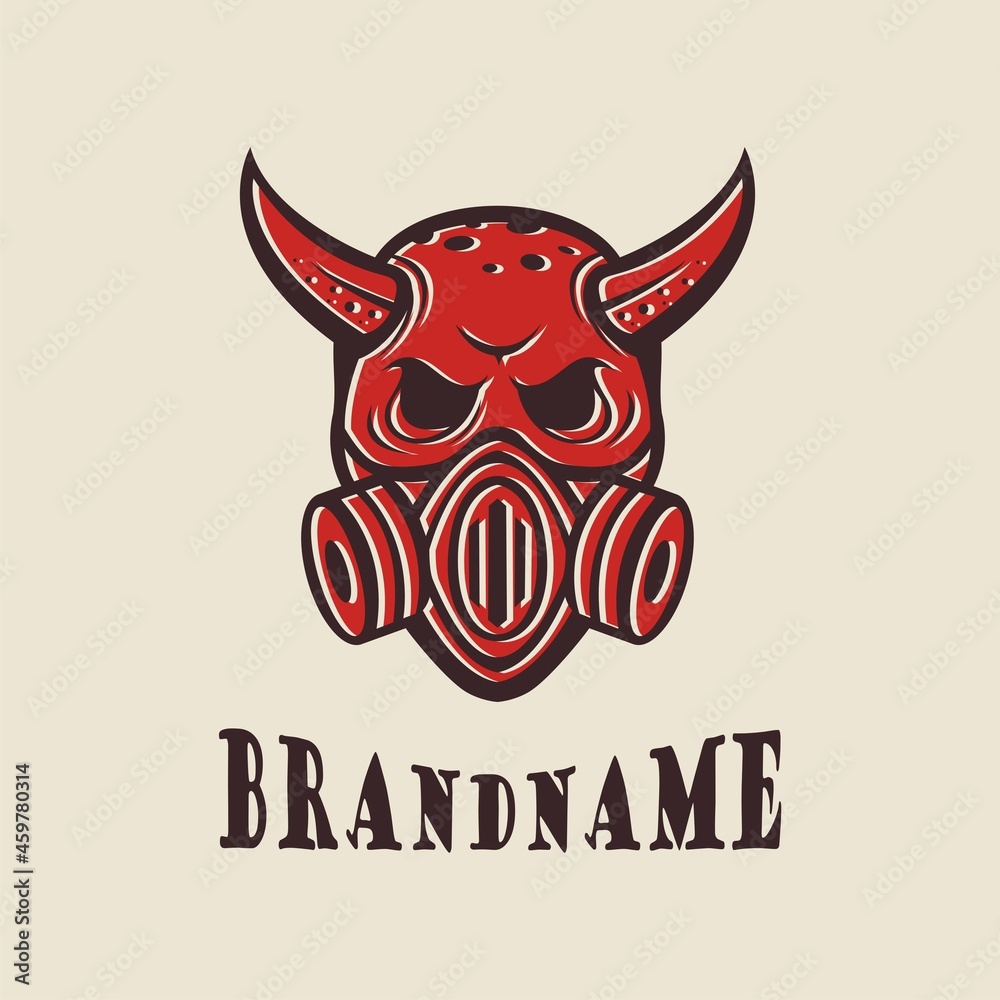 Fototapeta premium Horned skull logo.