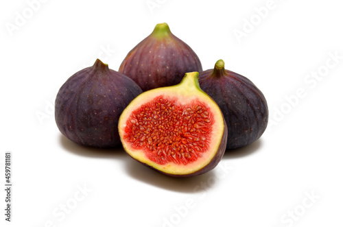 fig fruits and figs in a cut isolated on white