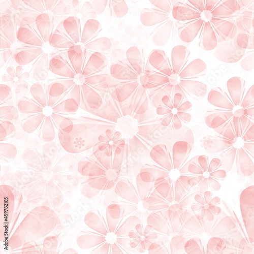 Seamless light pastel pink floral background pattern