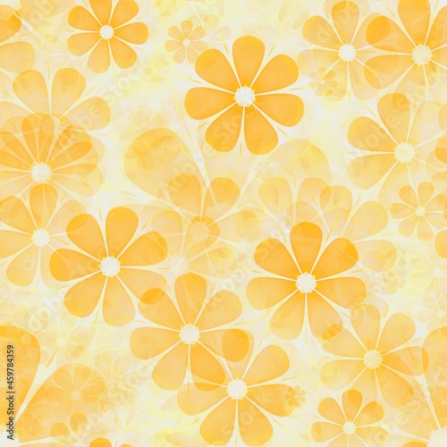 Seamless background with yellow flowers