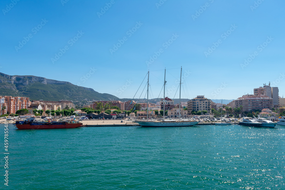 boats in the Port of Denia. Alicante. Valencian Community. Spain. Europe. July 1, 2021
