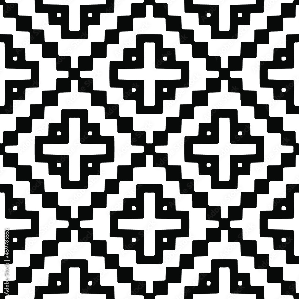 Seamless vector pattern in geometric ornamental style. Black pattern. Seamless vector pattern in geometric ornamental style. Black pattern.