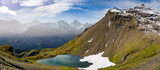 The Grauseewli (lake) and the Schilthorn mountain (Piz Gloria), Berner Oberland, Switzerland.