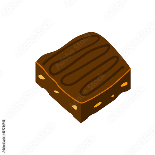 Vector illustration of brownie slice.