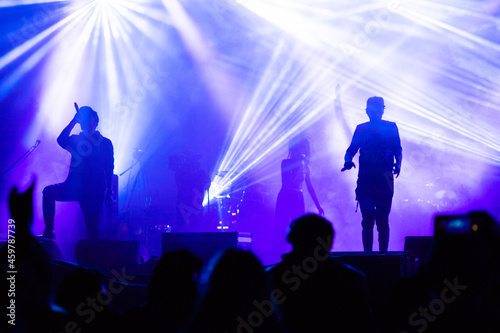 crowd at concert and silhouettes in stage lights © Melinda Nagy