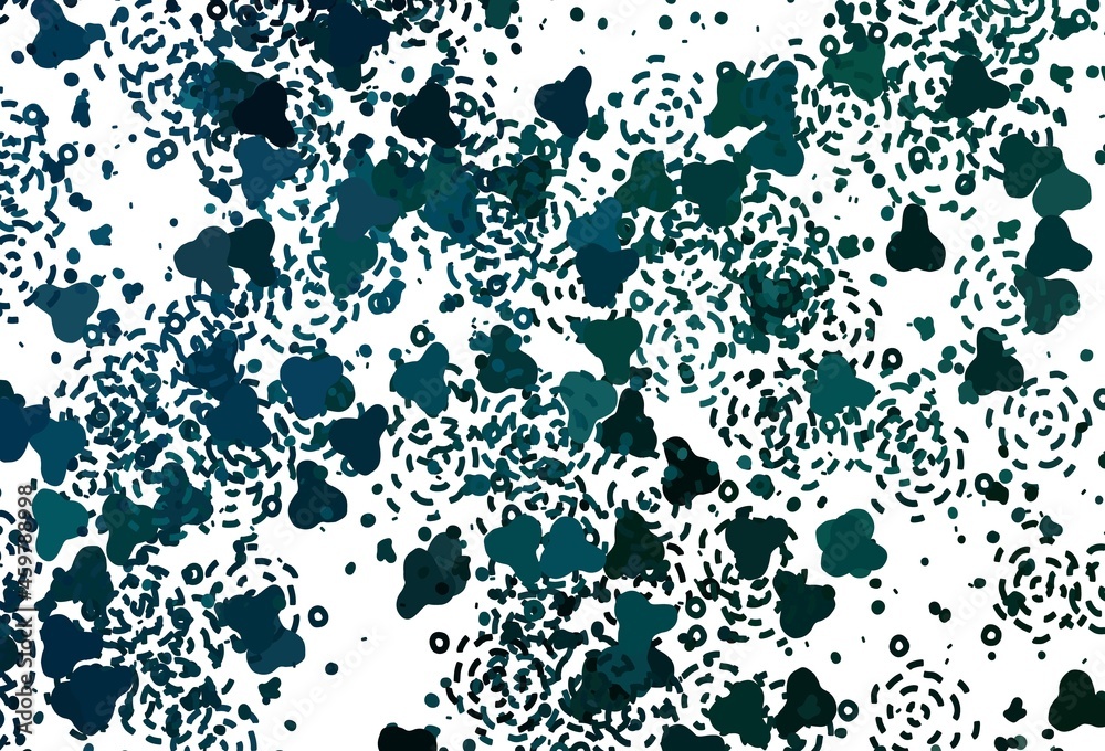 Light Blue, Green vector backdrop with memphis shapes.