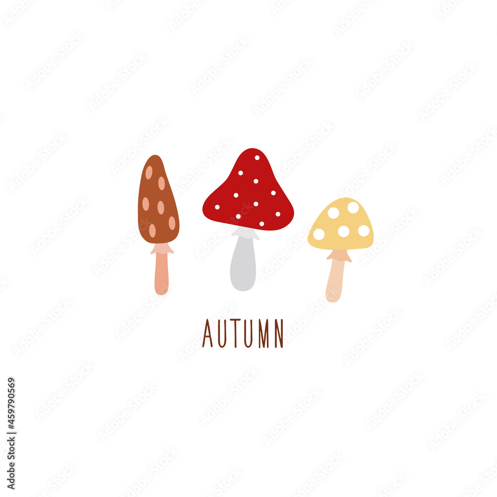 Autumn illustration vector. Banner with mushrooms Autumn illustration vector. Banner with mushrooms