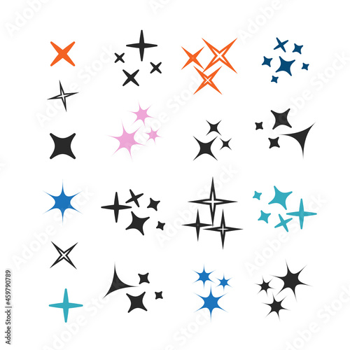 Sparkles, glowing light effect stars and bursts. Bright firework, decoration twinkle, shiny flash