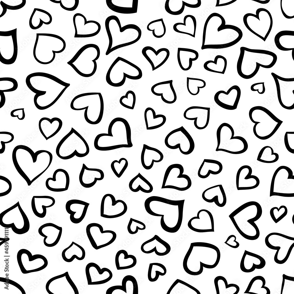 Vector seamless pattern. Pastel heart white background. Sweet wallpaper for a website , valentine concept.