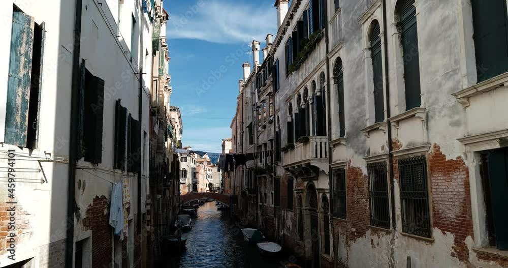 Venice, Italy - Historic buildings between the canals of the lagoon city Venice, Italy - Historic buildings between the canals of the lagoon city