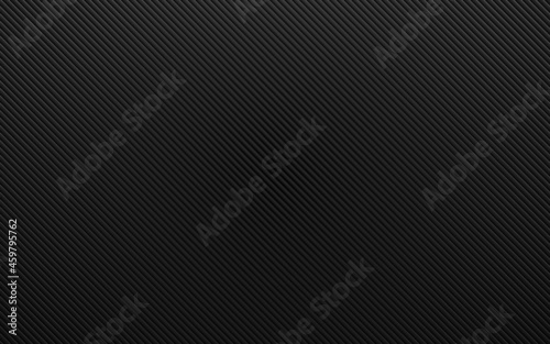 Black carbon. Metal fiber texture. Dark diagonal background. Linear backdrop with shadow effect. Modern steel material. Vector illustration