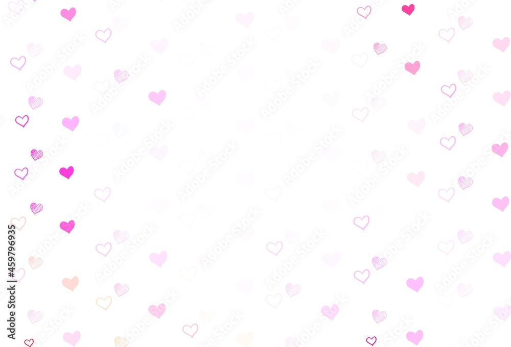 Light Purple, Pink vector backdrop with sweet hearts. Light Purple, Pink vector backdrop with sweet hearts.