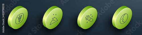 Set Isometric line Neptune planet, Magic powder, Bottle with potion and Moon icon. Vector