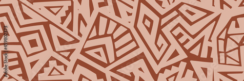 Unique Geometric Vector Seamless Pattern made in ethnic style. Aztec textile print. African traditional design. Creative boho pattern. Perfect for site backgrounds, wrapping paper and fabric design.