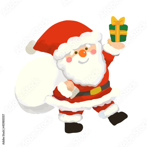 絵本っぽい手描き風のかわいいサンタクロース