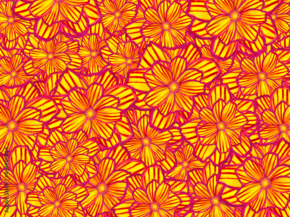 luxury  yellow, gold  flower pattern  digital paint art background  illustration