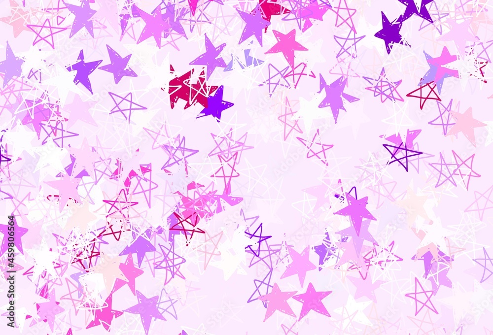 Light Pink, Yellow vector template with sky stars.