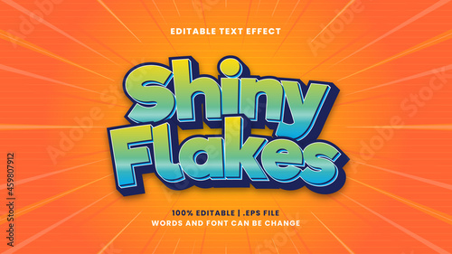 Shiny flakes editable text effect in modern 3d style