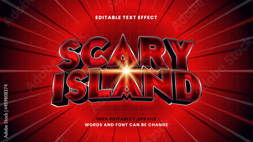 Scary island editable text effect in modern 3d style