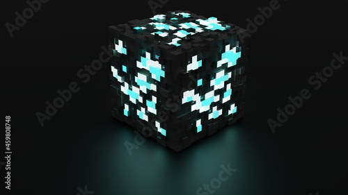 Obraz na płótnie Minecraft Diamond Block 8K PBR Wallpaper