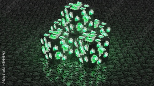 Minecraft Emerald Block Stack 4K PBR photo