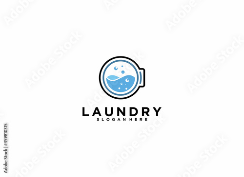 logo for laundry service on white background