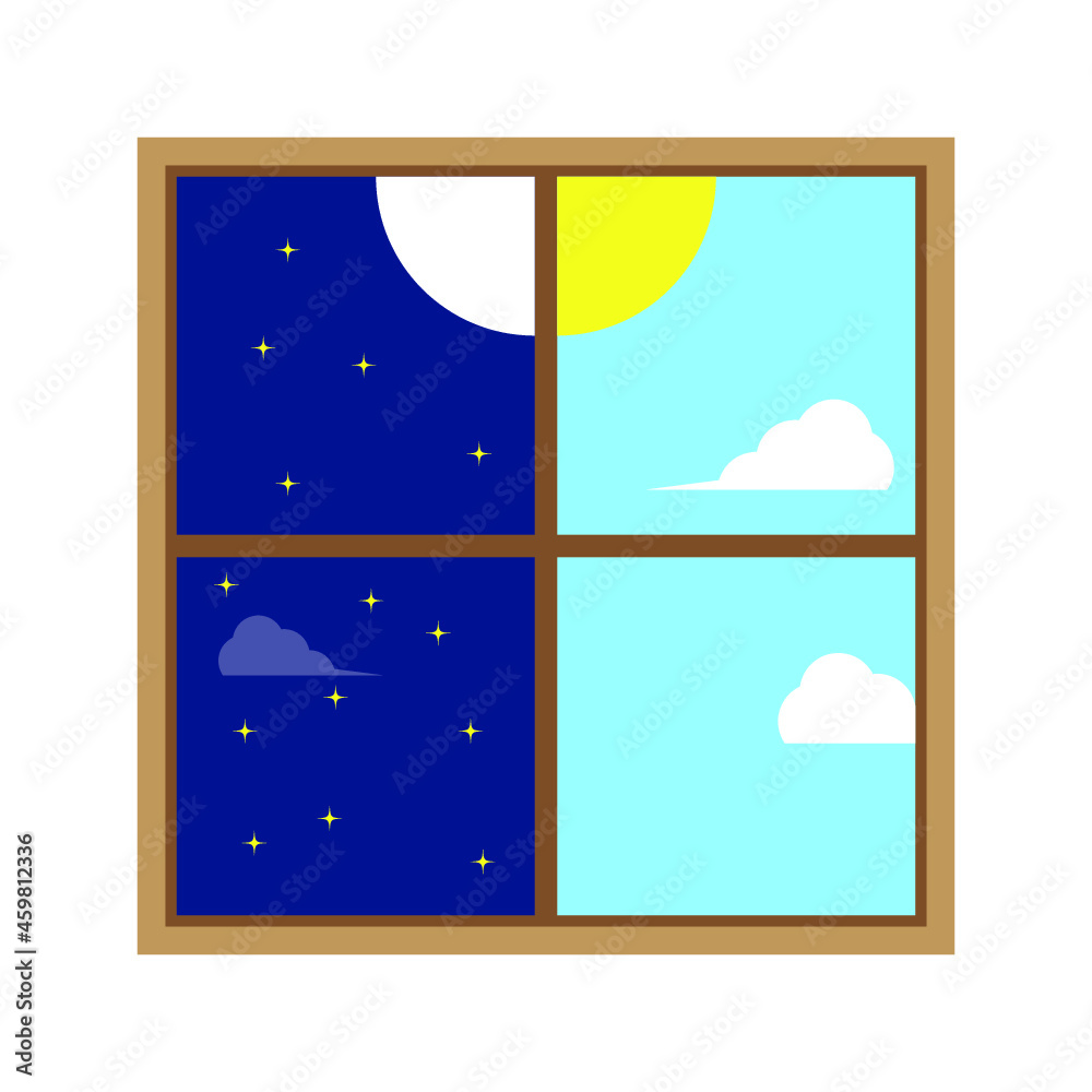 Fototapeta premium day and night illustration