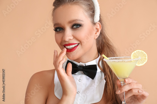 Young woman dressed as sexy...