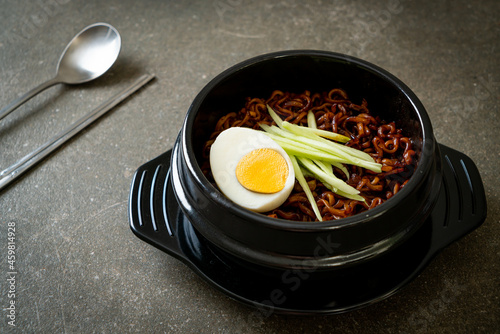 Korean Instant Noodle with Black Bean Sauce (Jajangmyeon or JJajangmyeon) photo