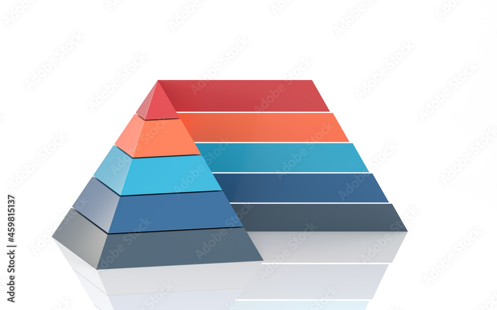Pyramid graphics and data analysis, 3d rendering. Pyramid graphics and data analysis, 3d rendering.
