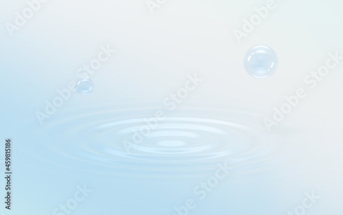 Gradient water and bubbles, 3d rendering. photo