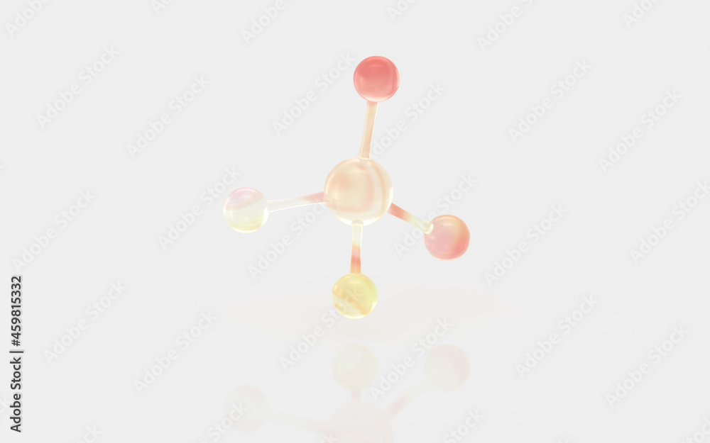 Gradient molecules with white background, 3d rendering. Gradient molecules with white background, 3d rendering.