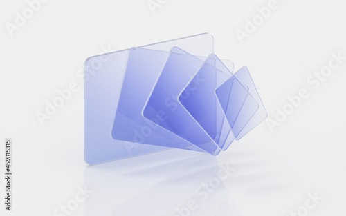 Gradient glass with white background, 3d rendering.