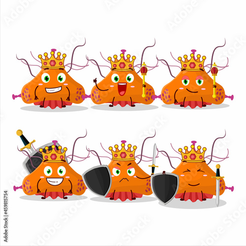 A Charismatic King bacteria virus cartoon character wearing a gold crown