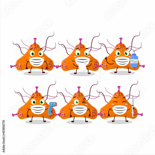 A picture of bacteria virus cartoon design style keep staying healthy during a pandemic
