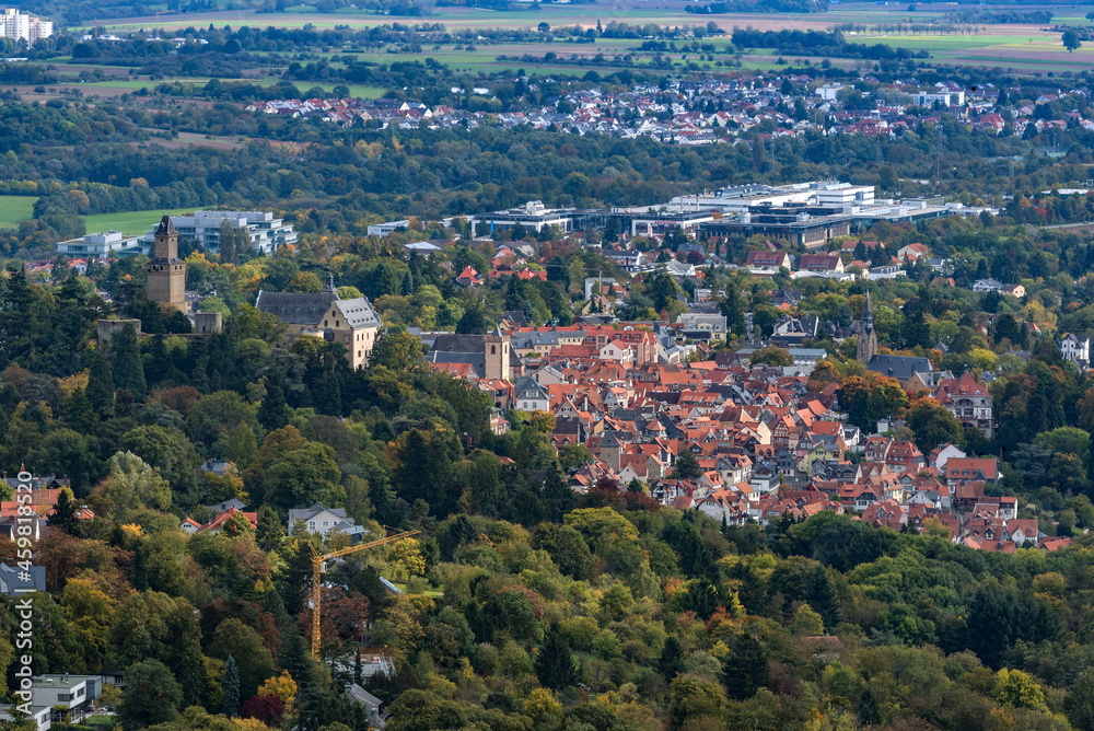 Panoramic view of the city of Kronberg in the Rhein Main region near Frankfurt, Hesse, Germany