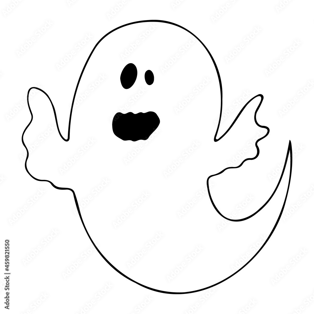 Funny ghost doodle icon, vector ghost Funny ghost doodle icon, vector ghost